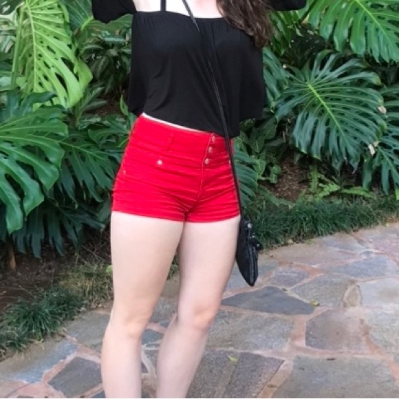 Women’s Mossimo Supply Co. Bright Red High Rise Short. Size 4/27. - Picture 6 of 13